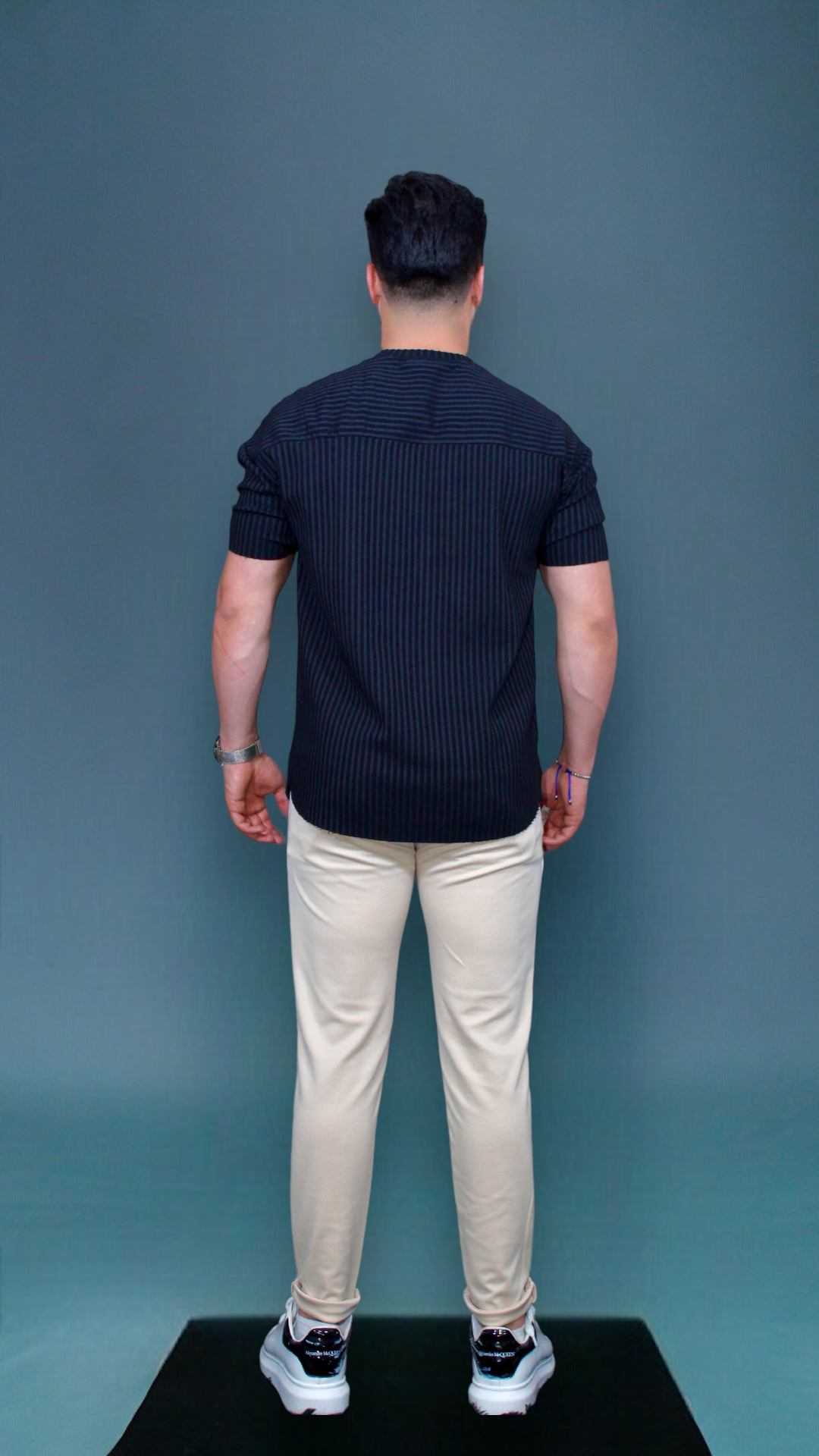 MEMZ RIVIERA SLIM TEE IN BLACK