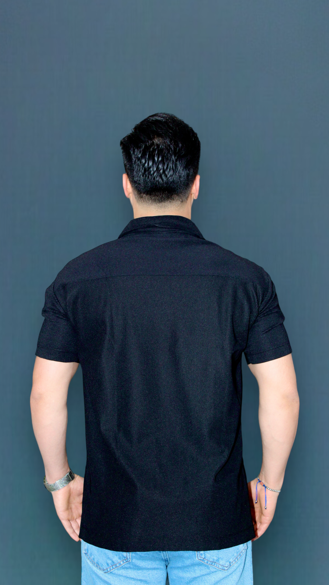 MEMZ TREMONT ZIP POLO IN BLACK