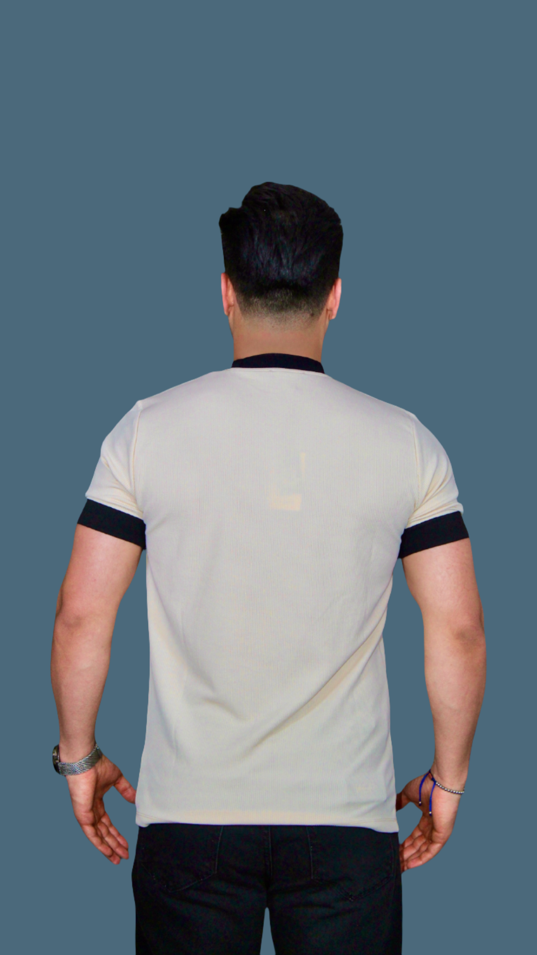 MEMZ TAPED TEE IN BEIGE