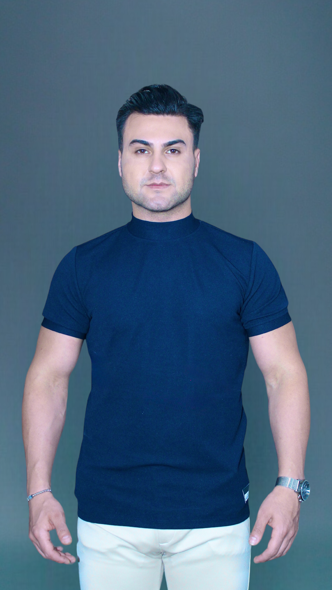 MEMZ TURTLENECK TEE IN DARK BLUE