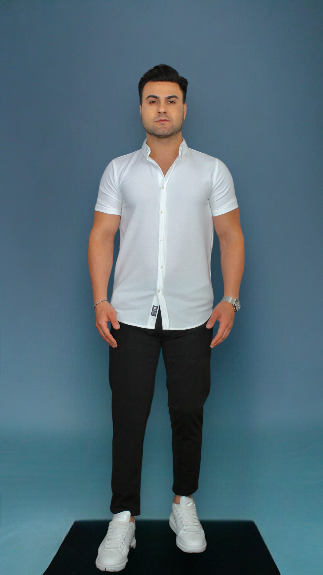 MEMZ OXFORD SLIM FIT SHIRT IN WHITE