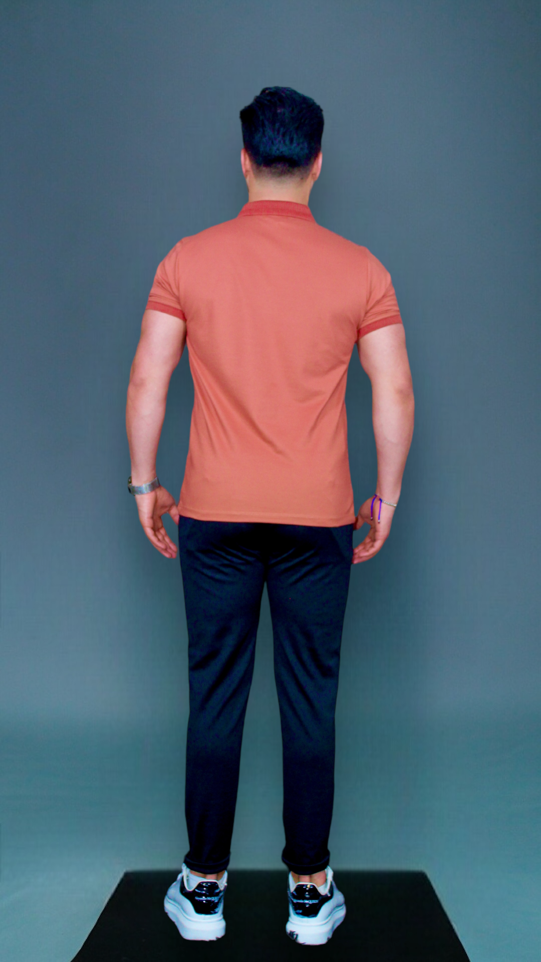 MEMZ OXFORD POLO IN DARK ORANGE