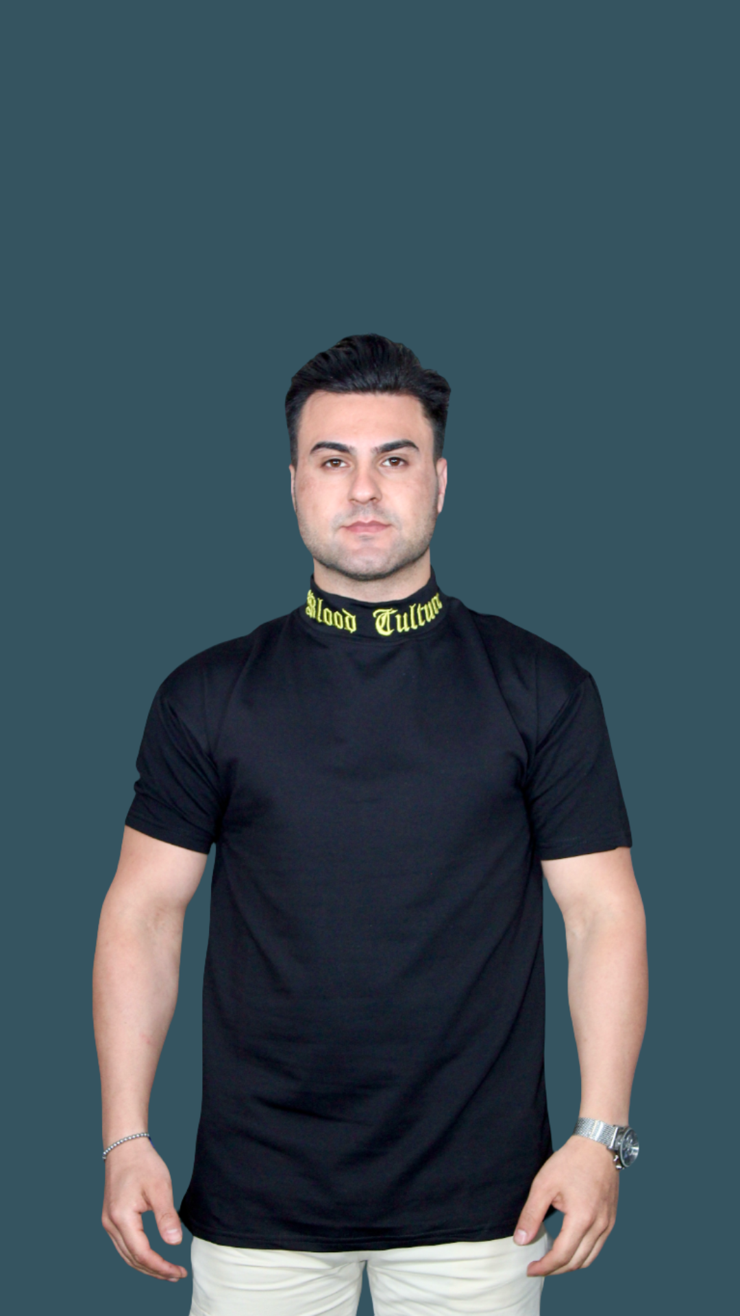 MEMZ SIGNATURE TURTLENECK TEE IN BLACK