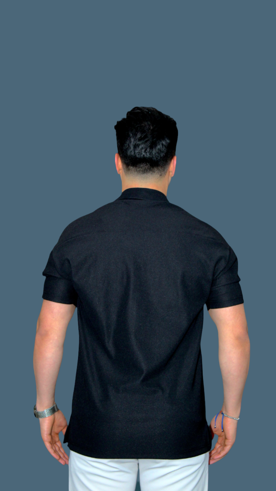 MEMZ EIVISSA REVERE SHIRT IN BLACK
