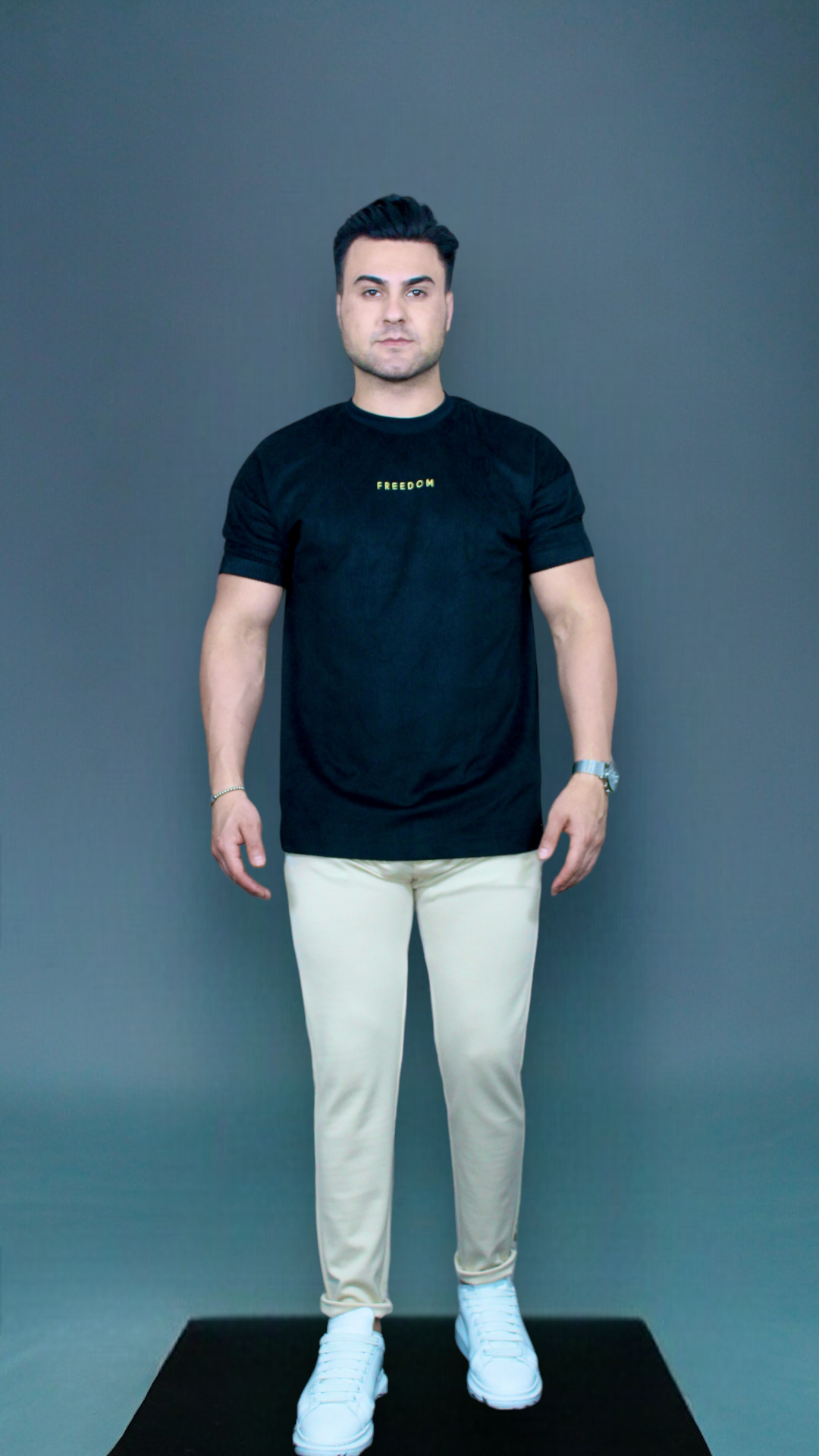 MEMZ FREEDOM SLIM TEE IN BLACK