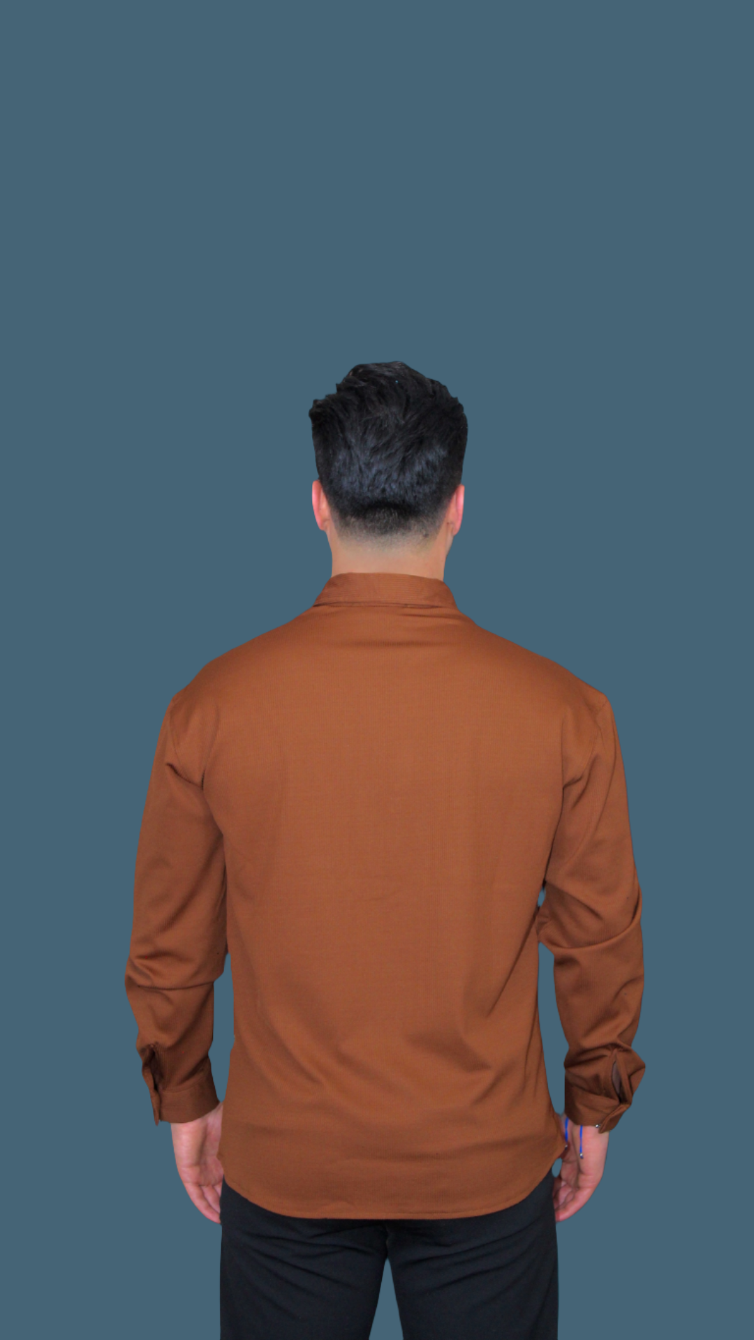 MEMZ LONG SLEEVE OXFORTD SHIRT IN BROWN