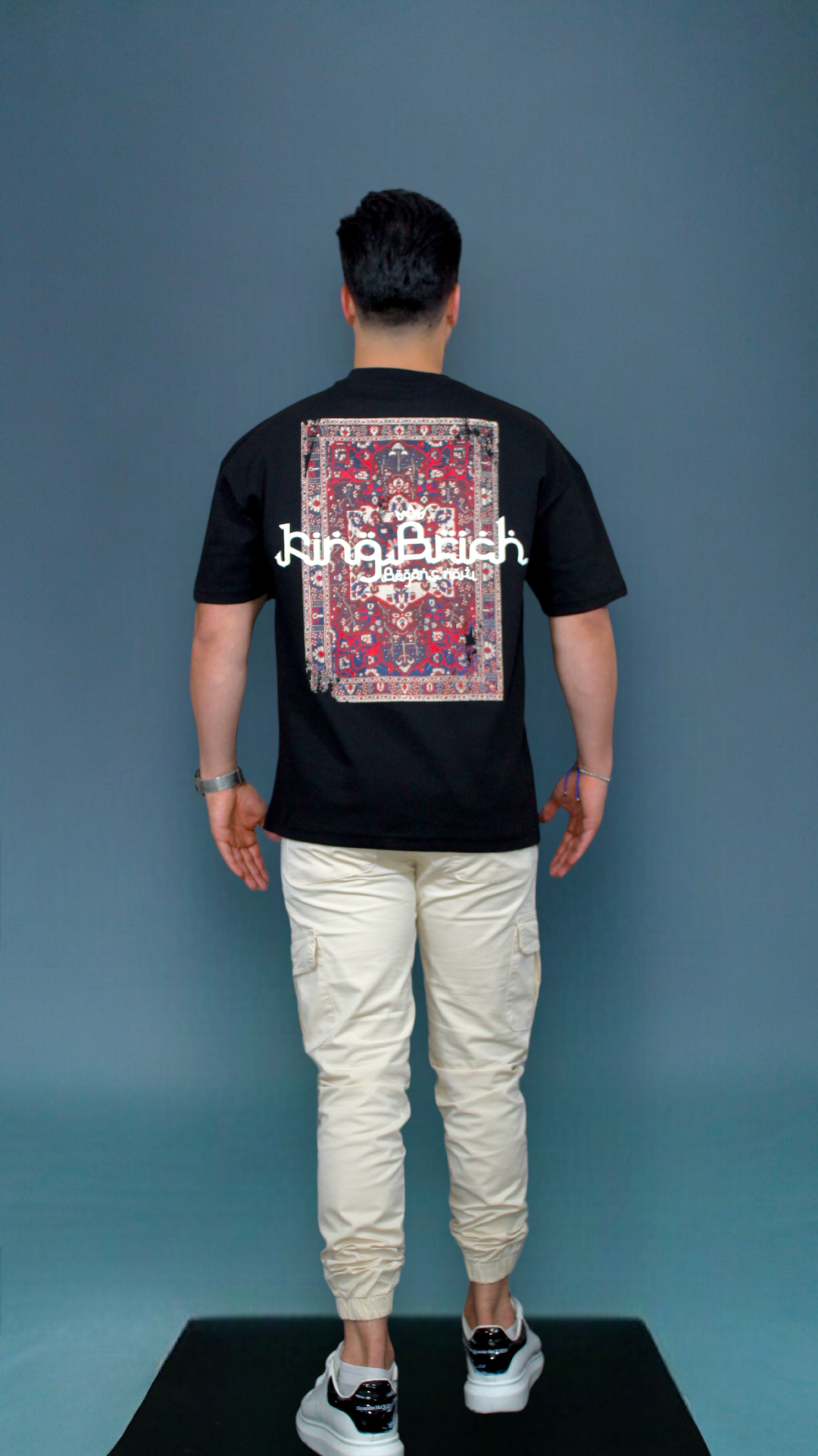 MEMZ PREMIUM PRINTED OVERSIZED TEE IN BLACK