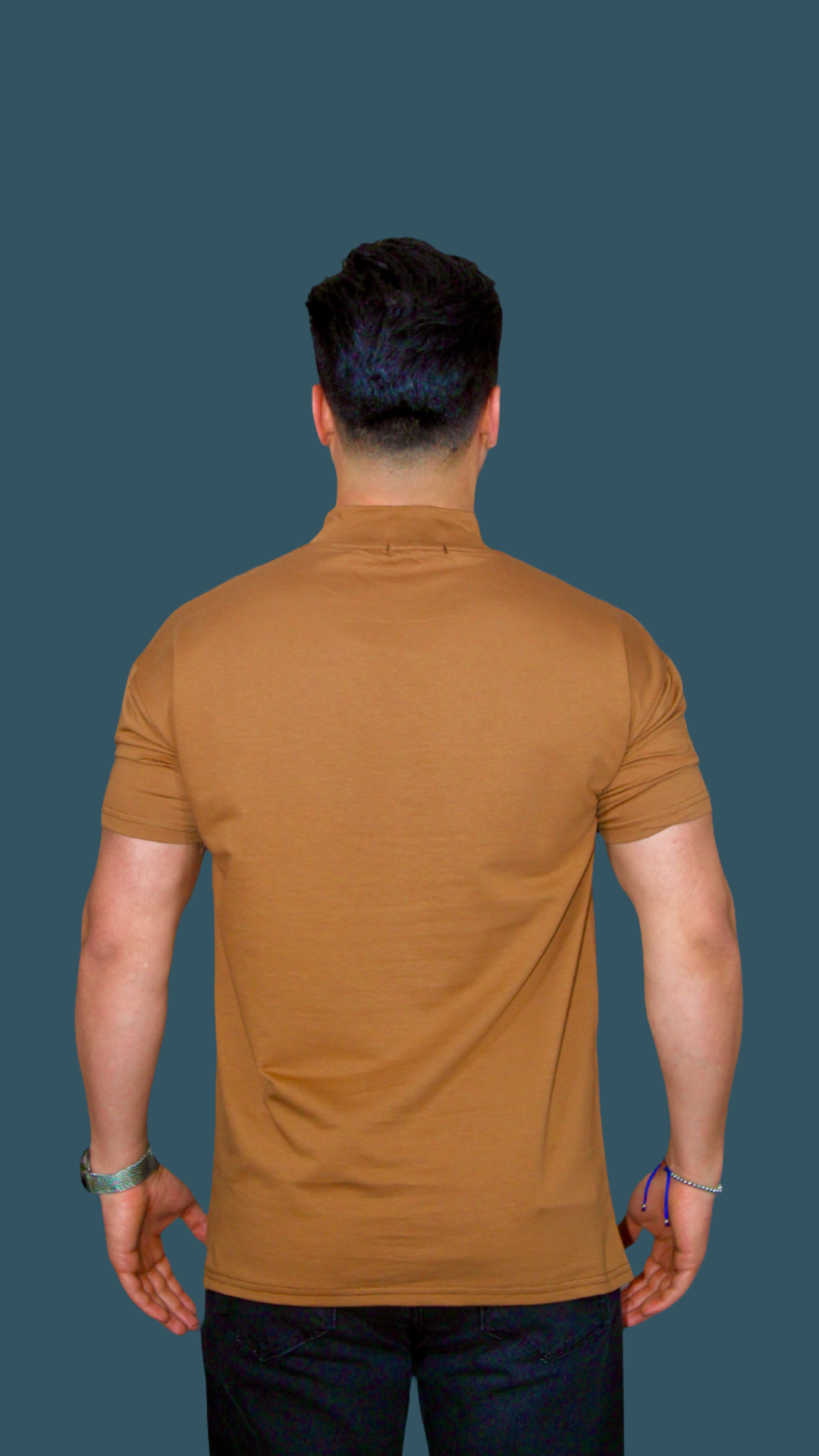MEMZ SIGNATURE TURTLENECK TEE IN BROWN
