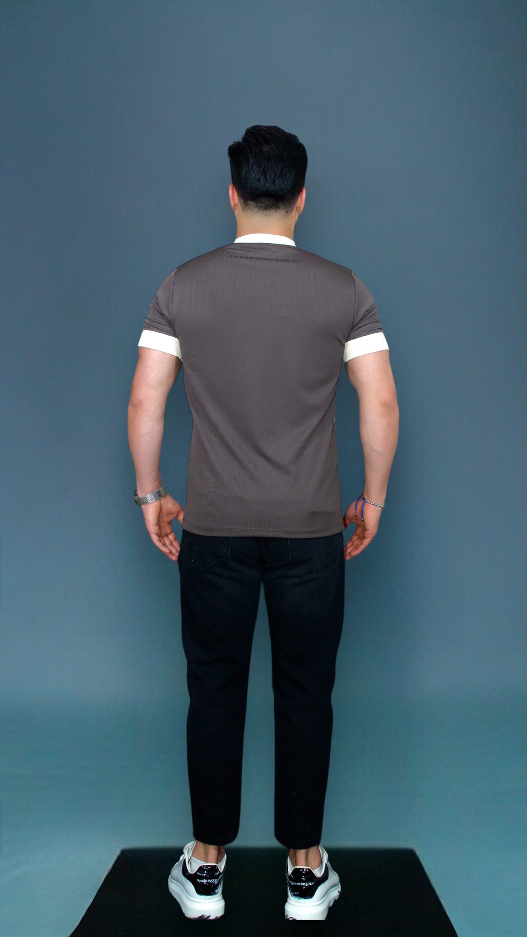 MEMZ TAPED TEE IN BROWN