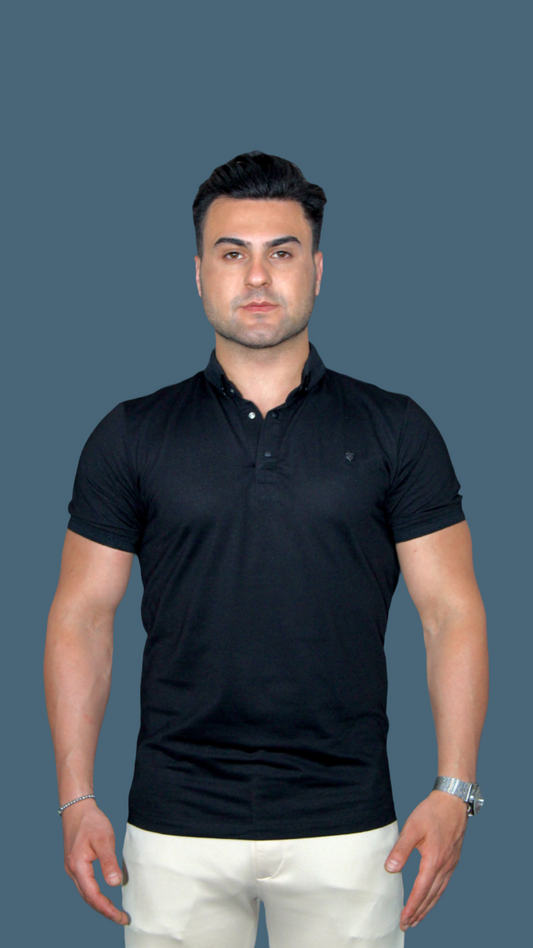 MEMZ OXFORD POLO IN BLACK