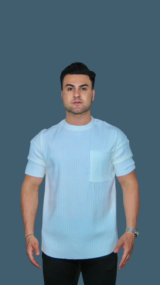 MEMZ RIVIERA SLIM TEE IN WHITE