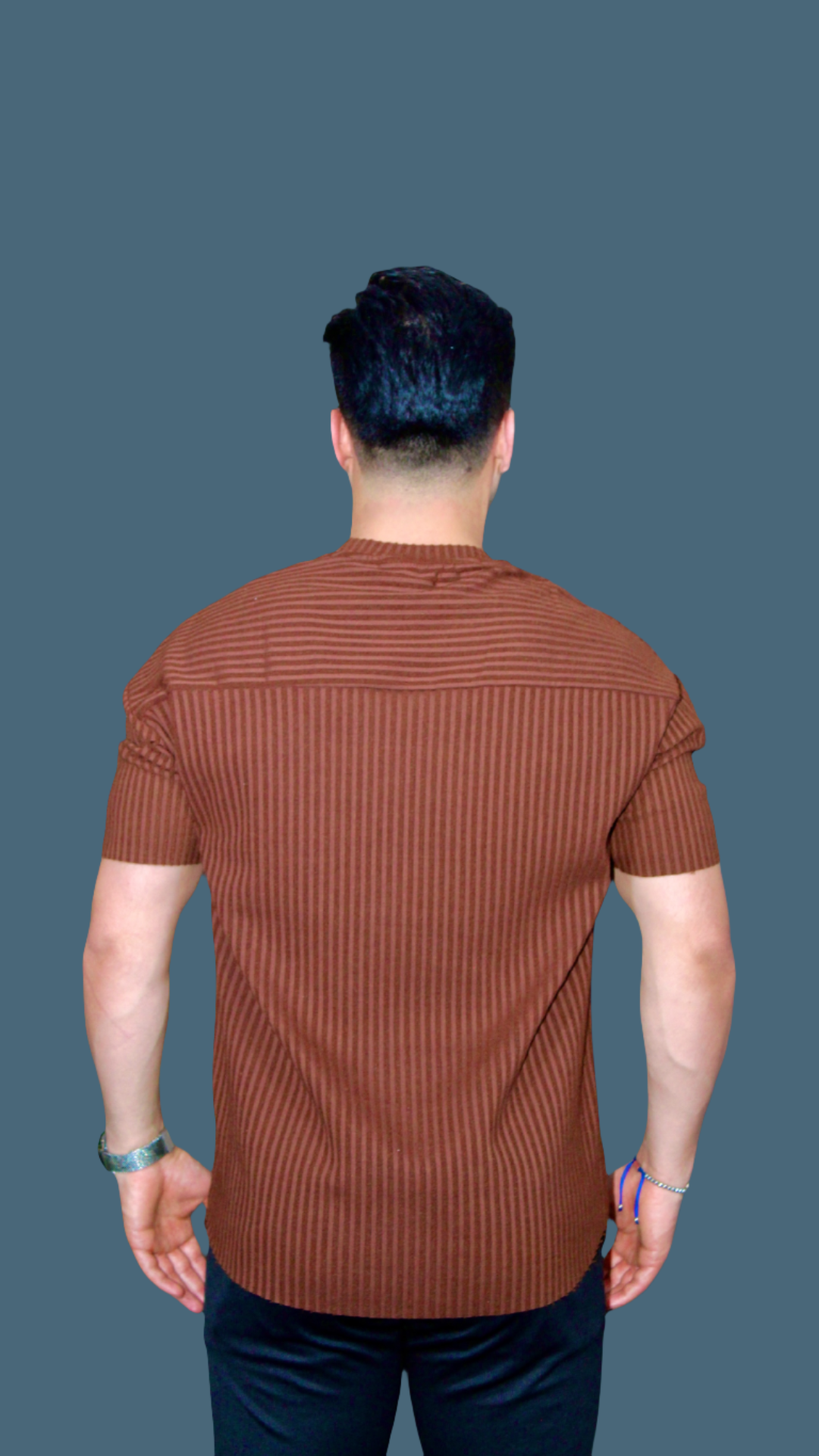 MEMZ RIVIERA SLIM TEE IN BROWN