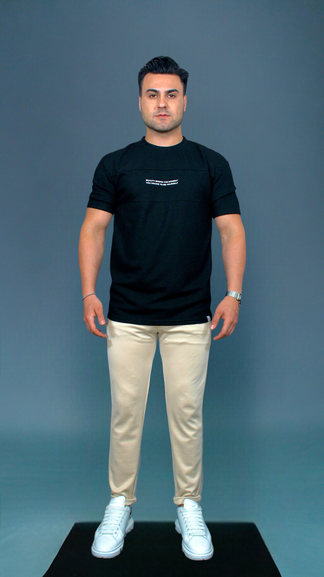 MEMZ PREMIUM TEXTURE TEE  IN BLACK