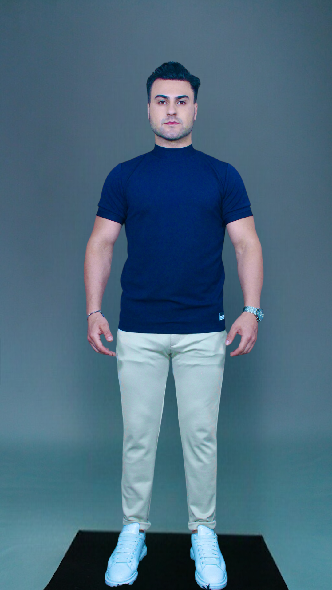 MEMZ TURTLENECK TEE IN DARK BLUE