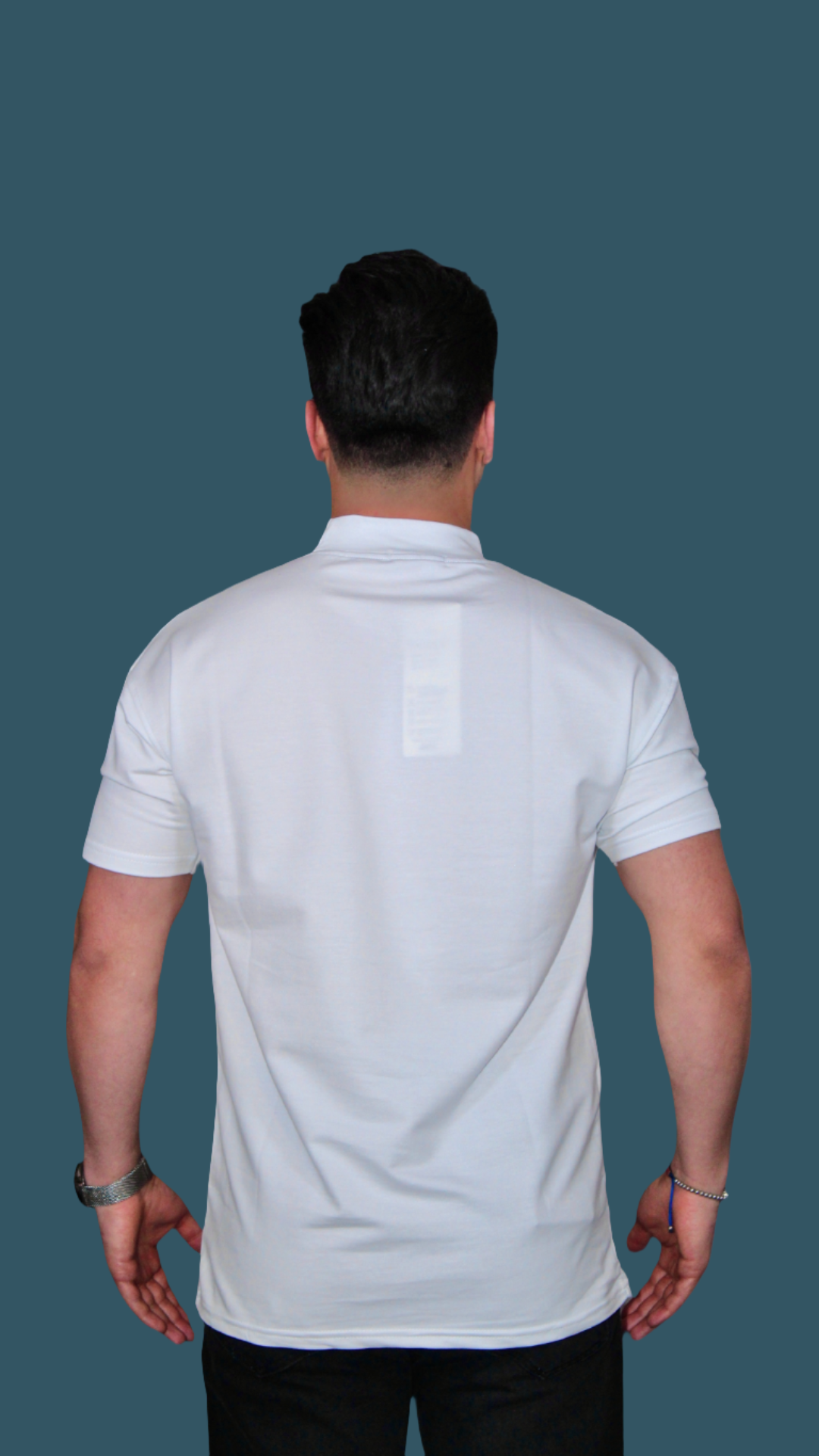 MEMZ SIGNATURE TURTLENECK TEE IN WHITE