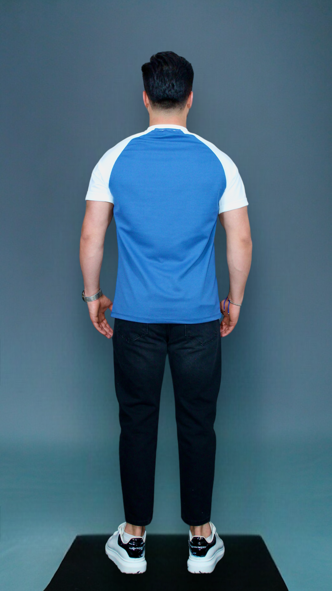 TRIBECA LUXE PLEAT TEE IN DARK BLUE