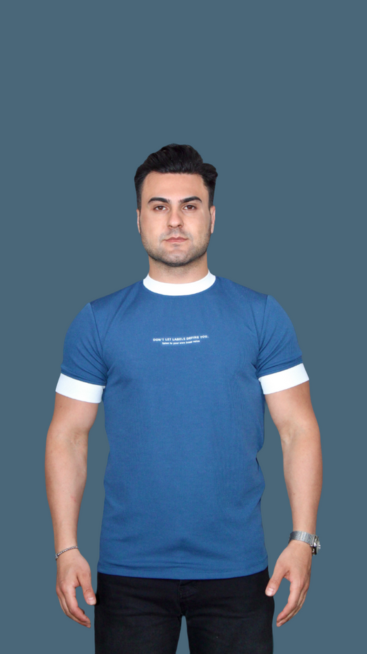 MEMZ TAPED TEE IN DARK BLUE