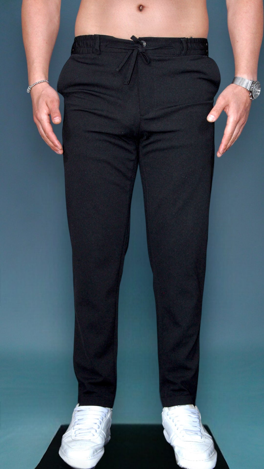 MEMZ PREMIUM TAPERED TROUSERS - BLACK