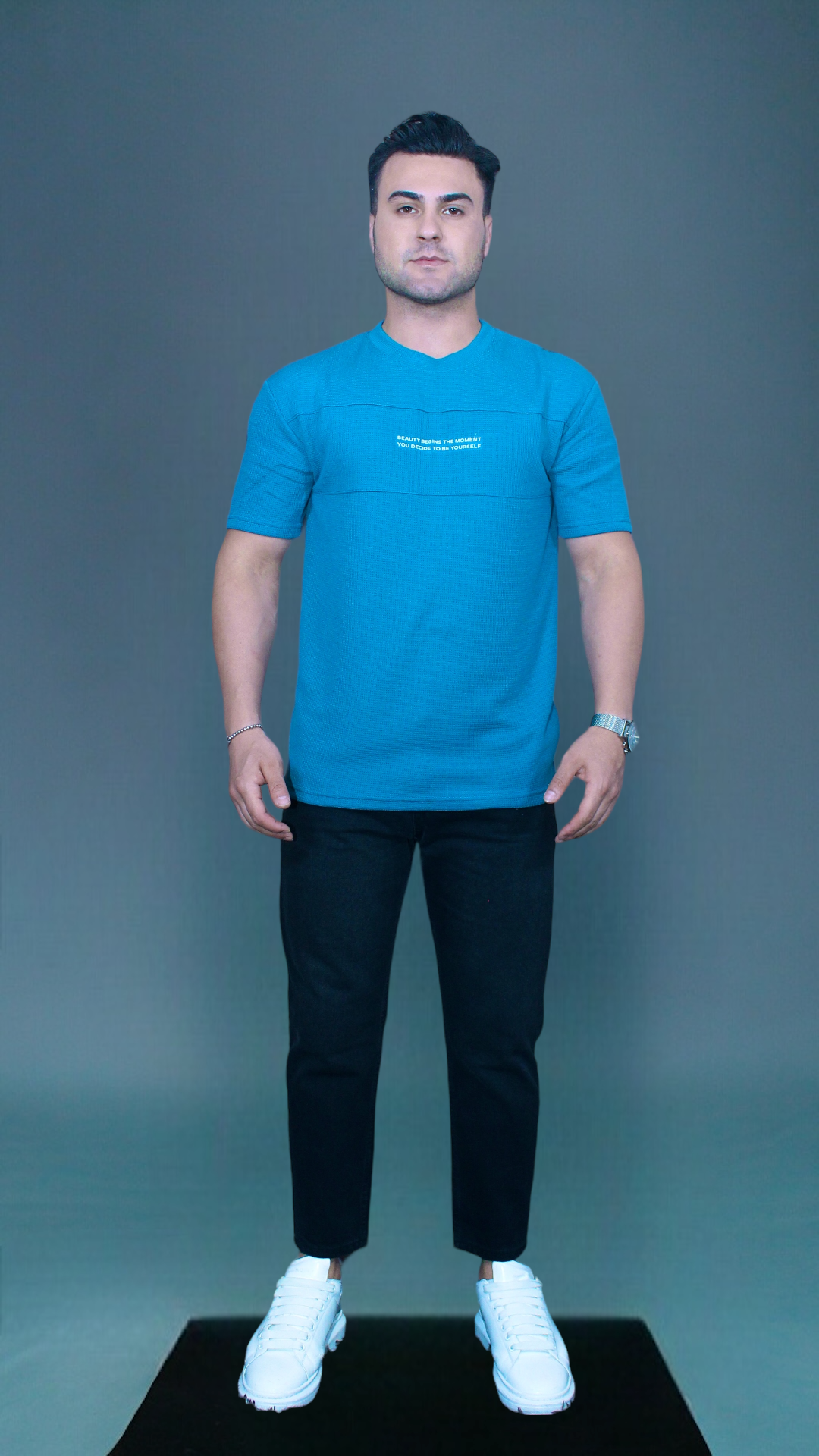 MEMZ PREMIUM TEXTURE TEE  IN INDIGO
