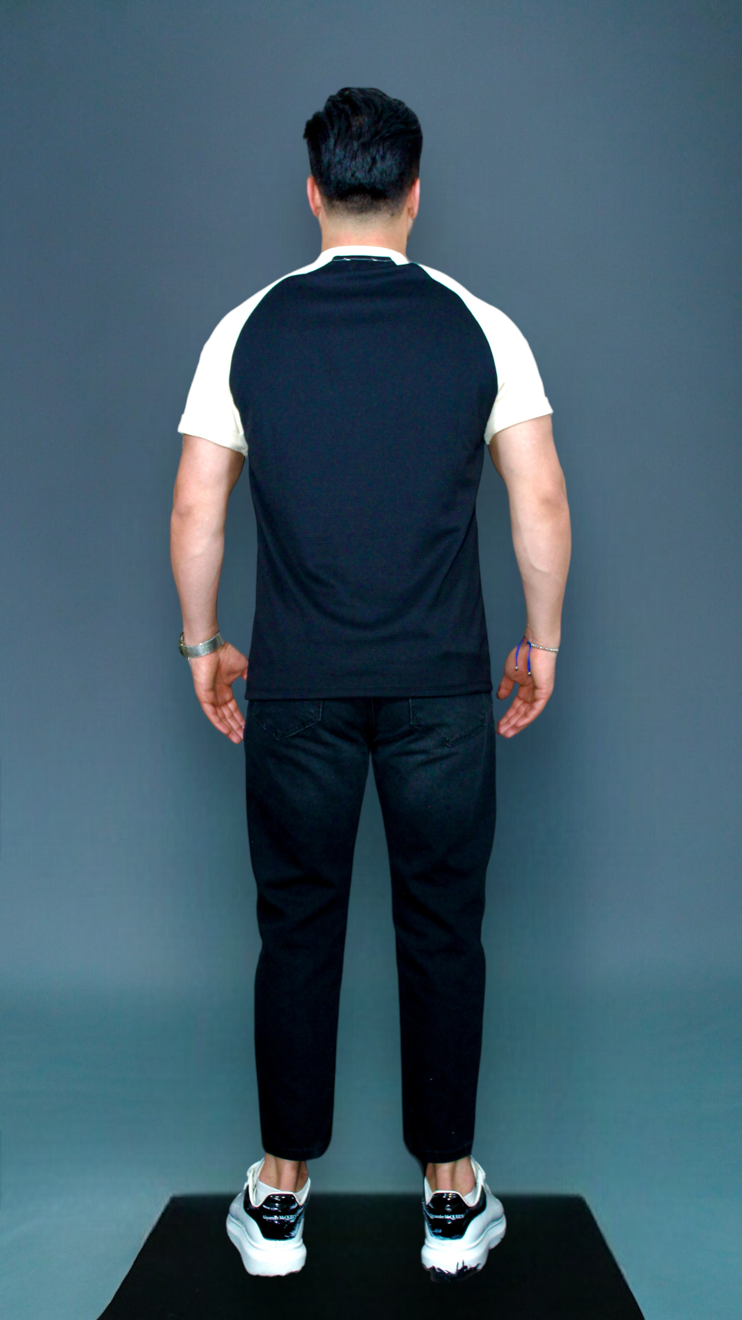 TRIBECA LUXE PLEAT TEE IN BLACK
