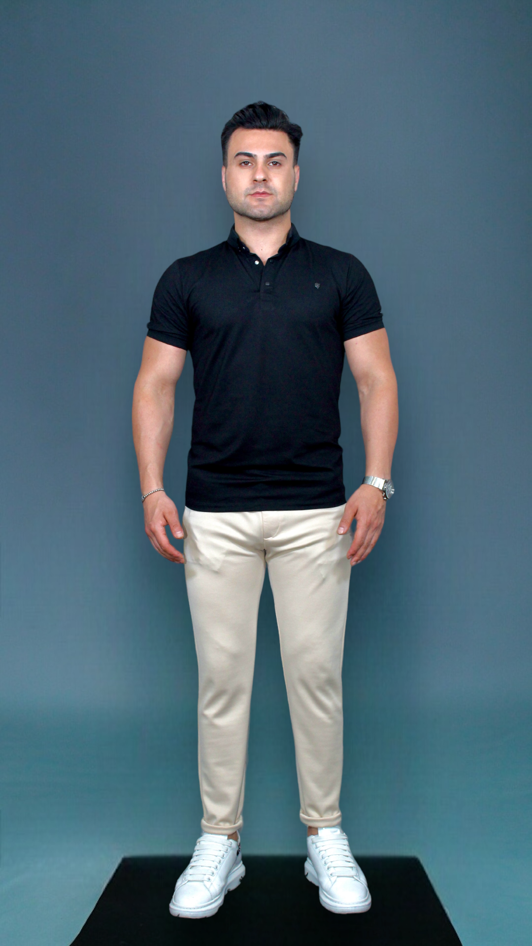 MEMZ OXFORD POLO IN BLACK