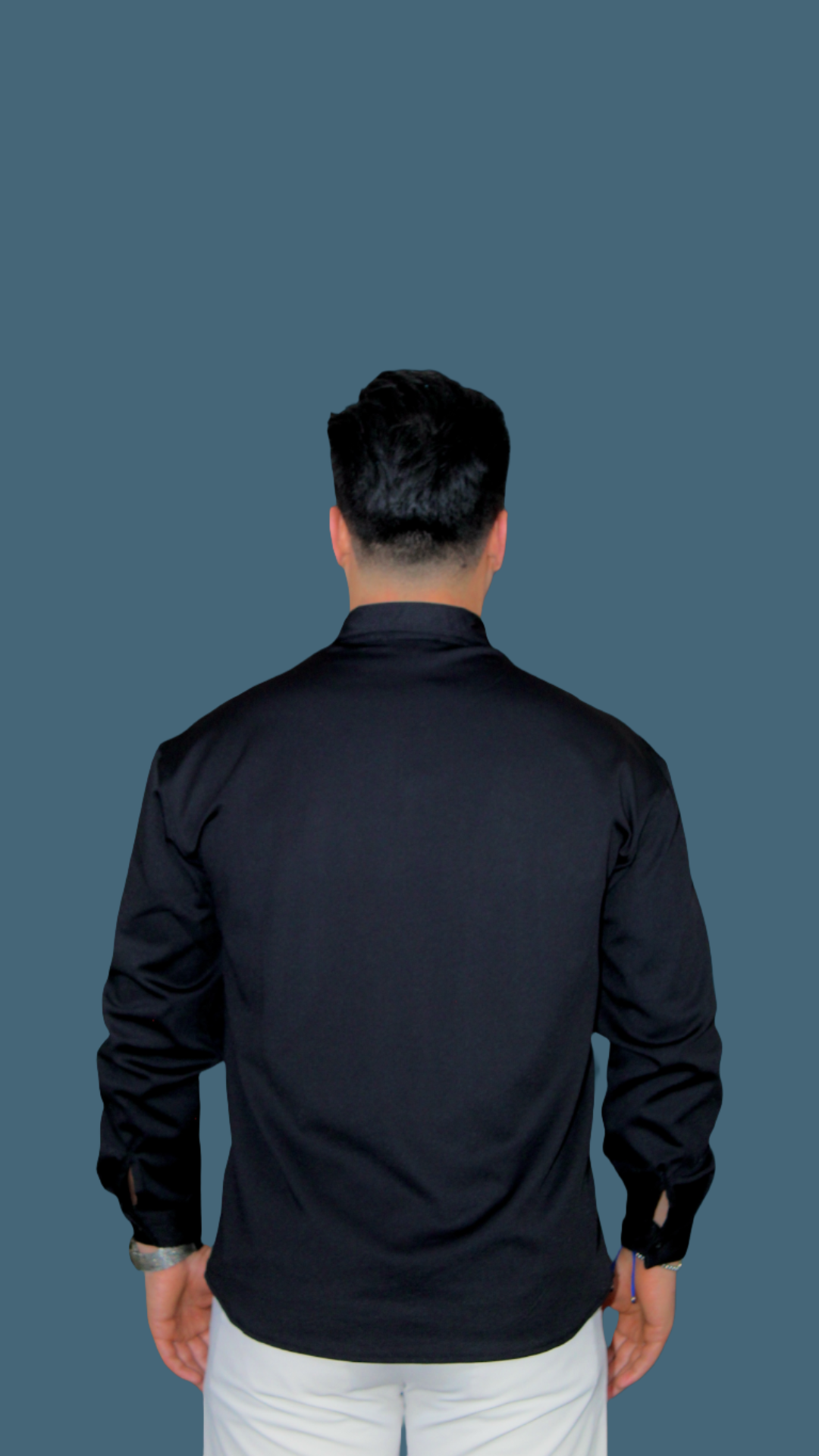 MEMZ LONG SLEEVE OXFORTD SHIRT IN BLACK