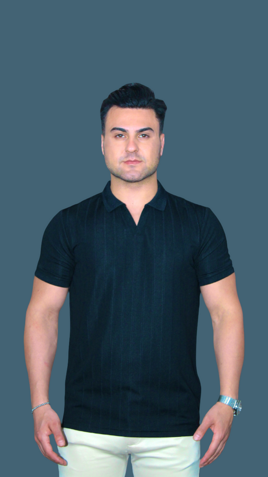 MEMZ LUXE REVERE POLO IN BLACK
