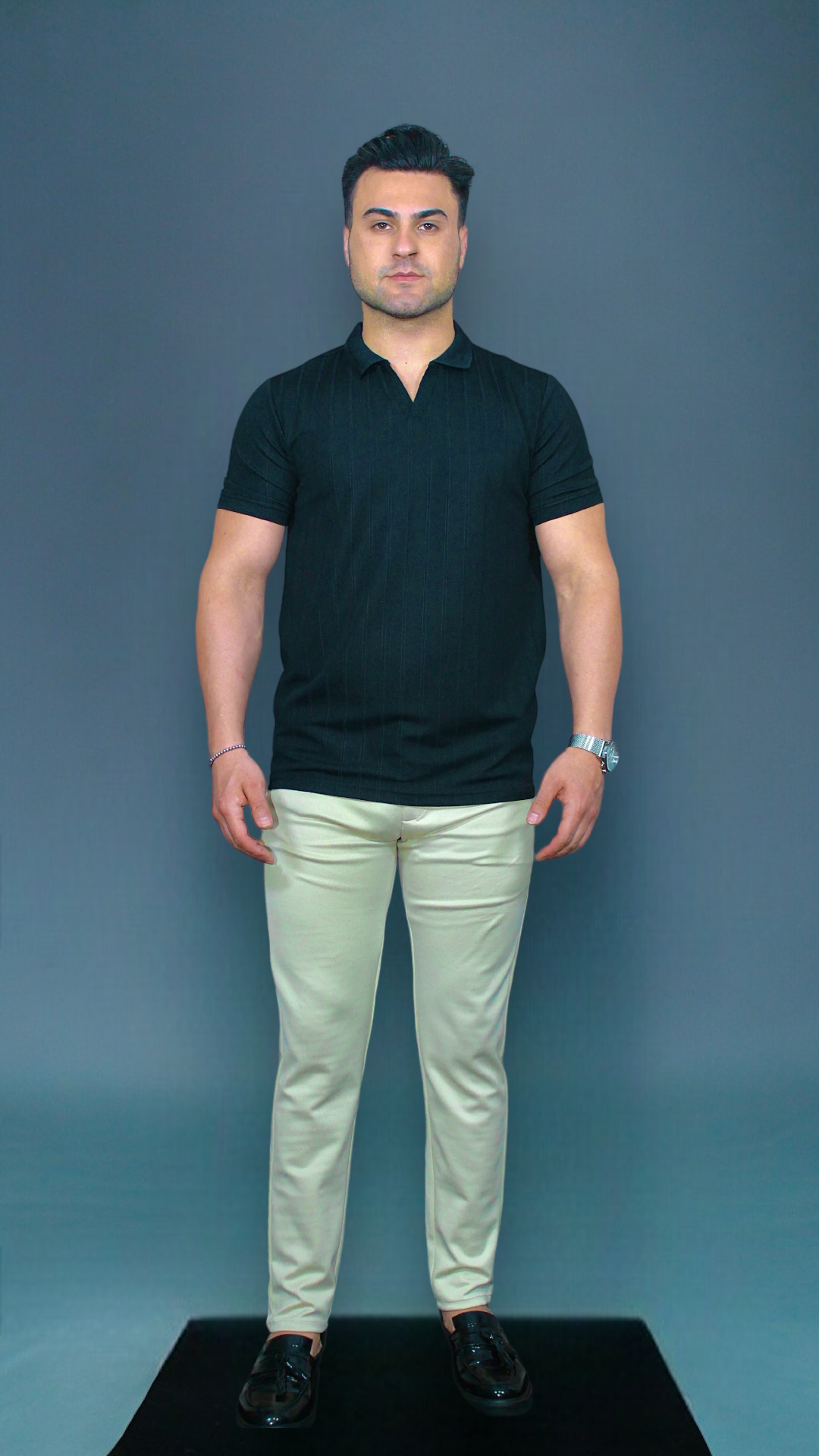 MEMZ LUXE REVERE POLO IN BLACK