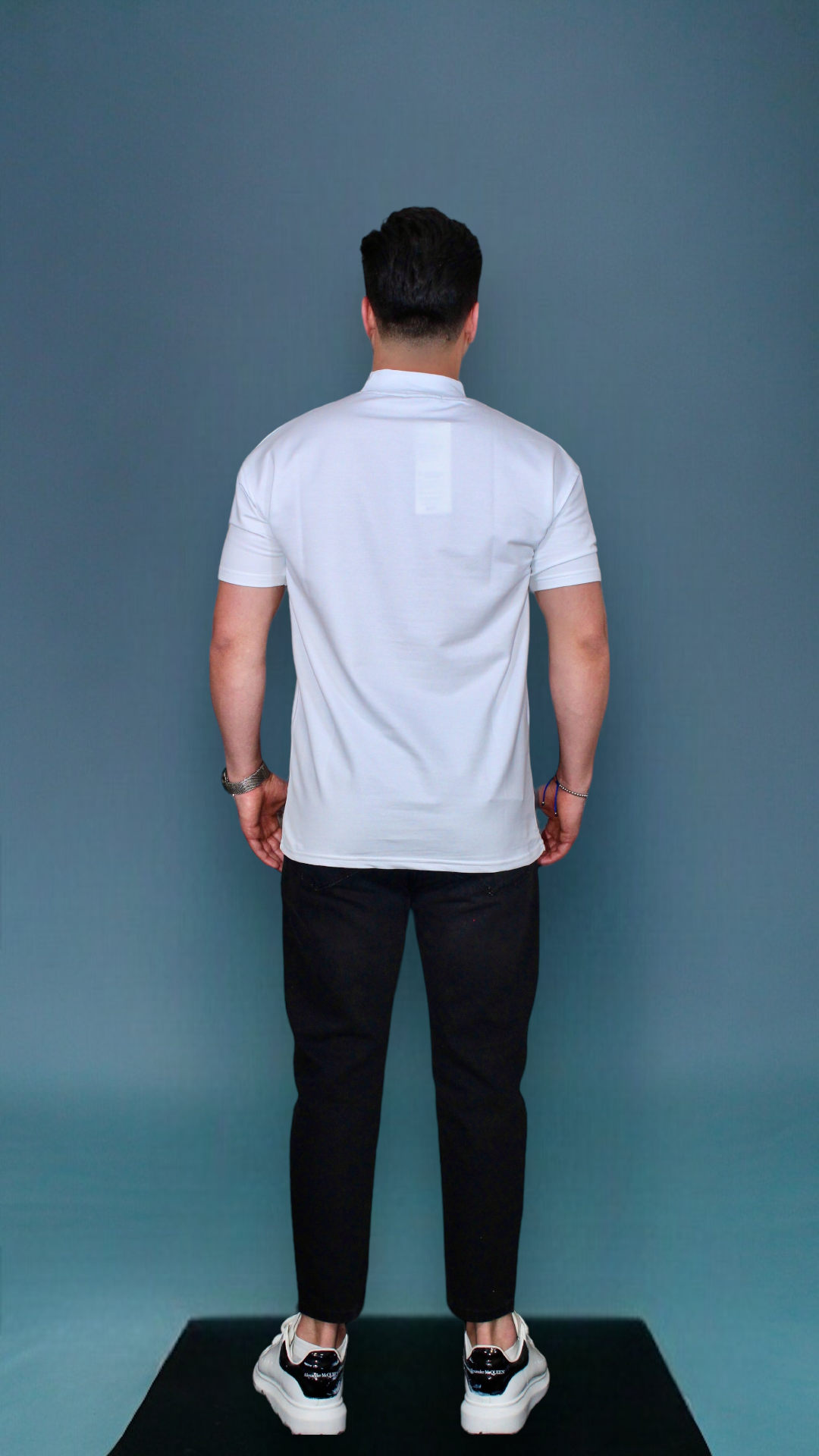 MEMZ SIGNATURE TURTLENECK TEE IN WHITE