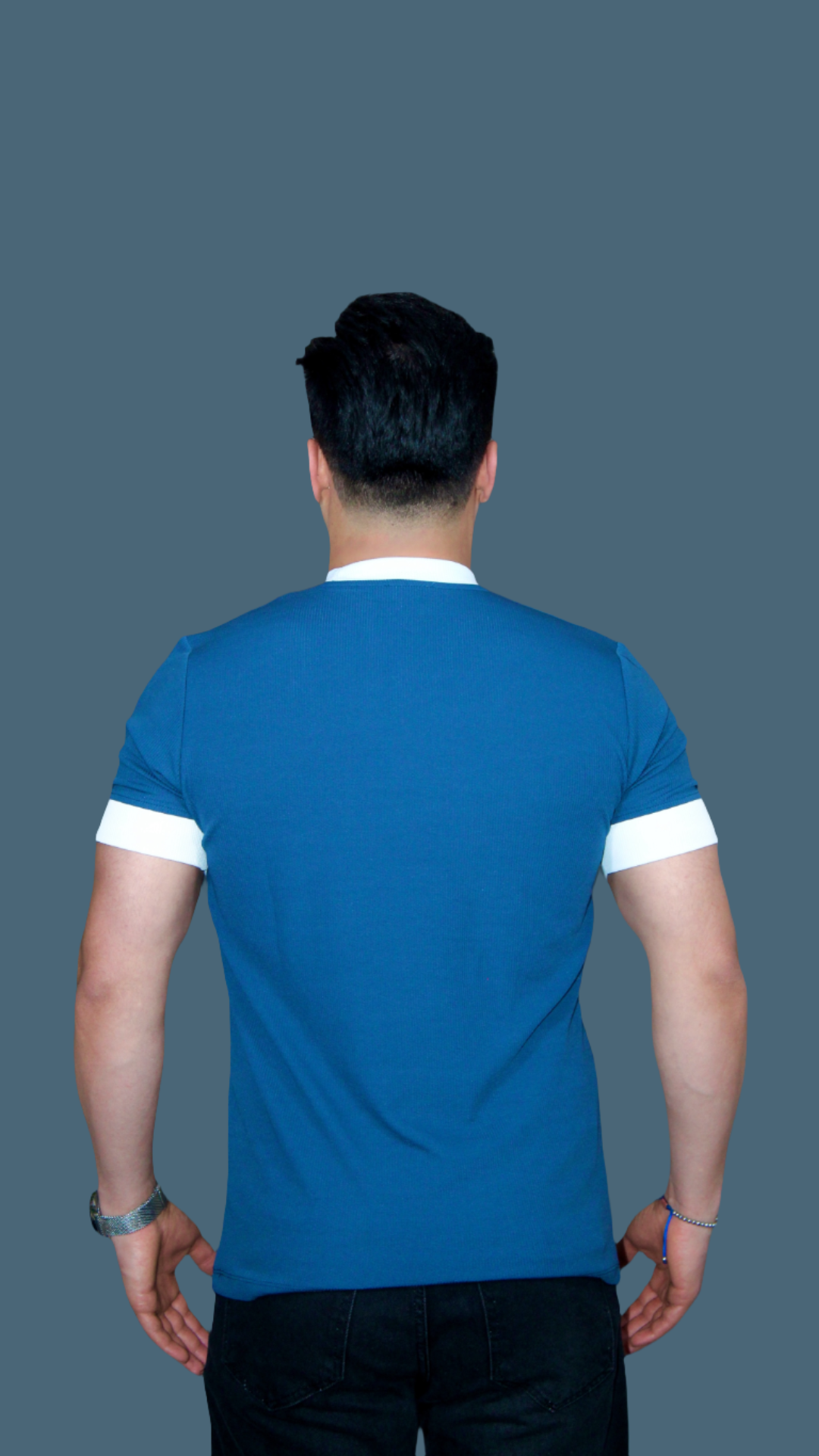 MEMZ TAPED TEE IN DARK BLUE